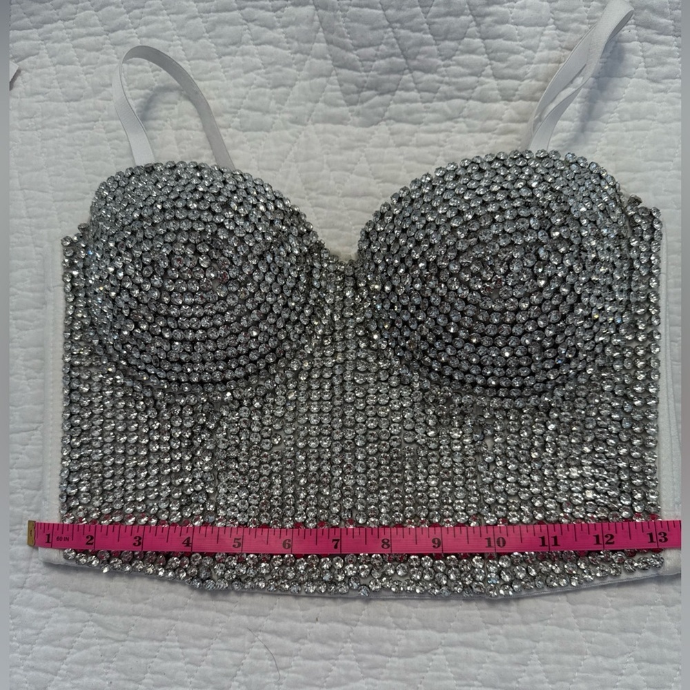 Windsor Silver Sequin Sleeveless Crop Top - Picture 15 of 16